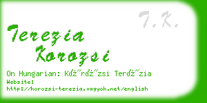terezia korozsi business card